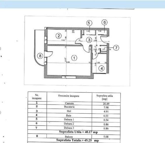 Apartament cu o camera, balcon, zona Eroilor, Floresti - 12