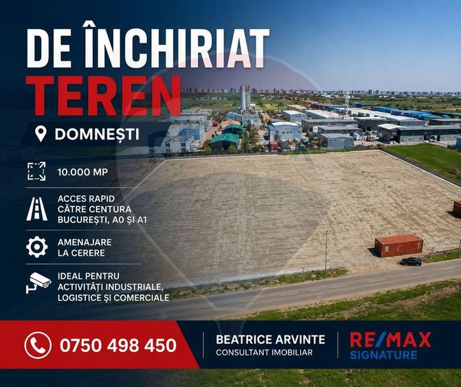 Teren 10.000 mp Domnești - Centura București - Betonare și împrejmuire - 1