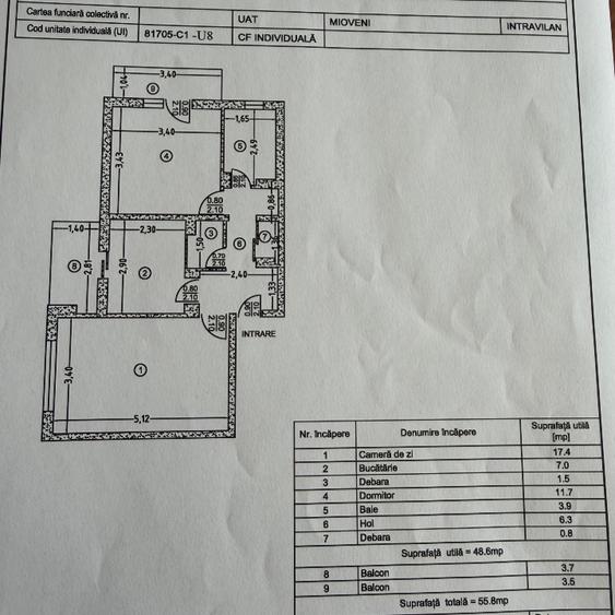 Apartament cu 2 camere decomandat în Central