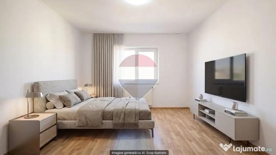 Apartament cu 3 camere semidecomandat în Nord