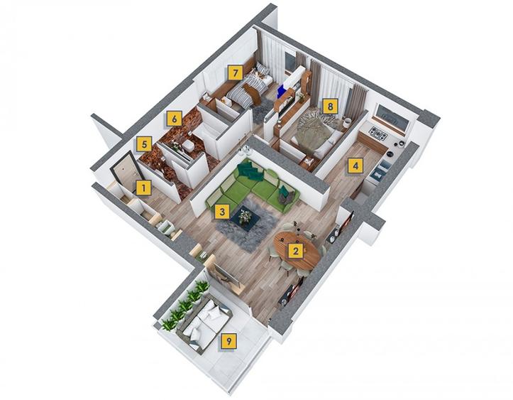 Apartament 3 camere premium | et 1 | Floreasca | Zona Pescariu | Bloc 2018 - 2