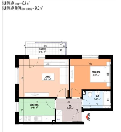 Apartament cu 2 camere în Central
