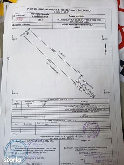 Teren de 2153 mp, în Merei