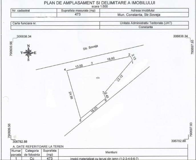 Teren Construcții intravilan de 473 mp, în Tomis III