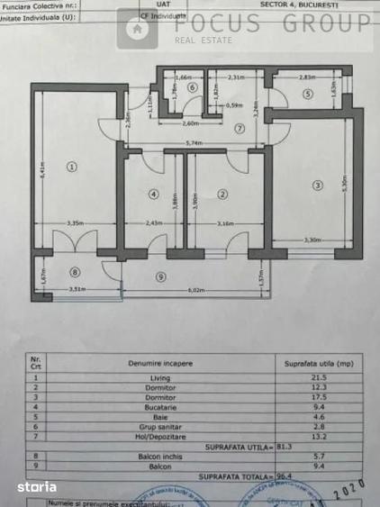Apartament cu 3 camere în Apărătorii Patriei