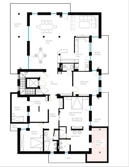 Apartament cu 5 camere decomandat, mobilat în Central