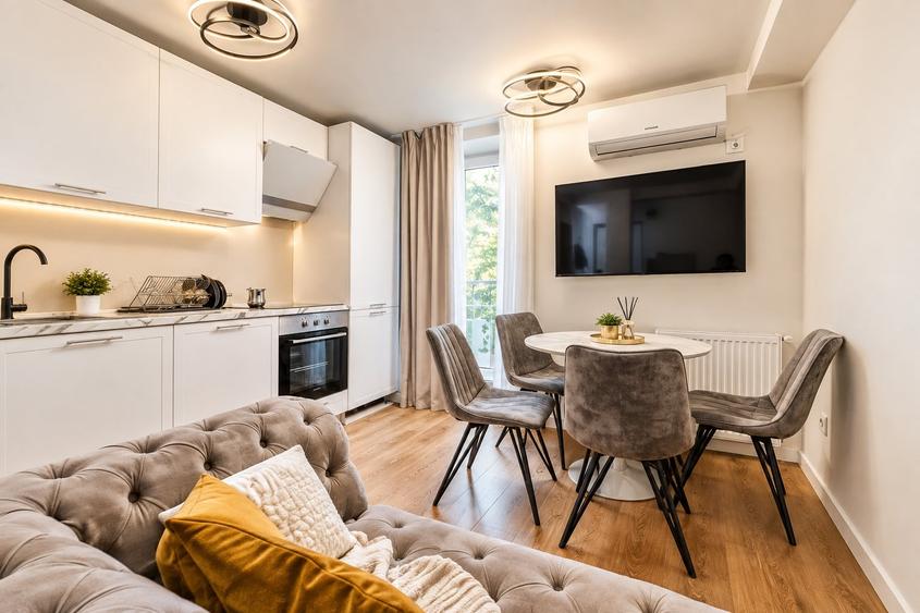 Apartament cu 3 camere semidecomandat, mobilat în Central