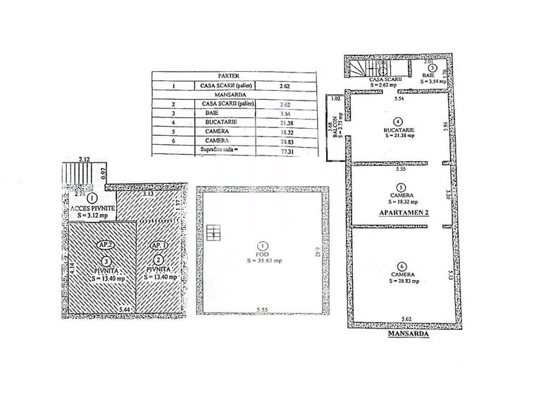 Apartament cu 3 camere în Ștrand