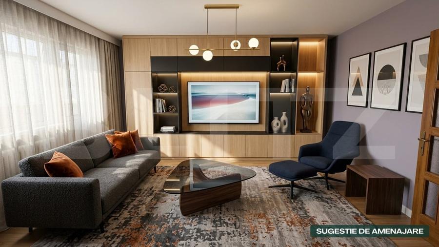 Apartament cu 3 camere decomandat, mobilat în George Enescu