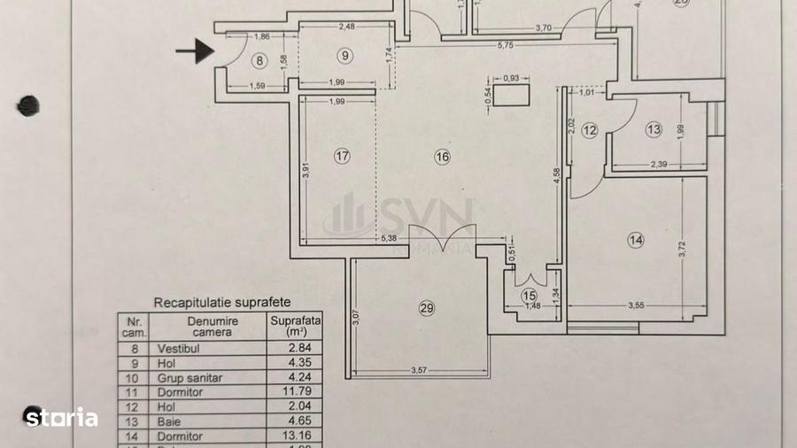 Apartament cu 3 camere în Sisești