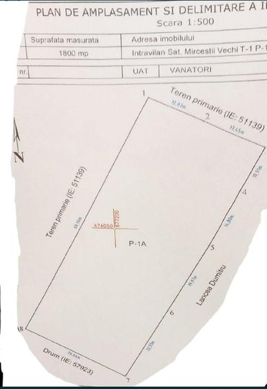 Teren de 1800 mp, în Mirceștii Vechi