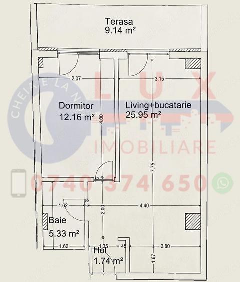 Apartament cu 2 camere decomandat în E3