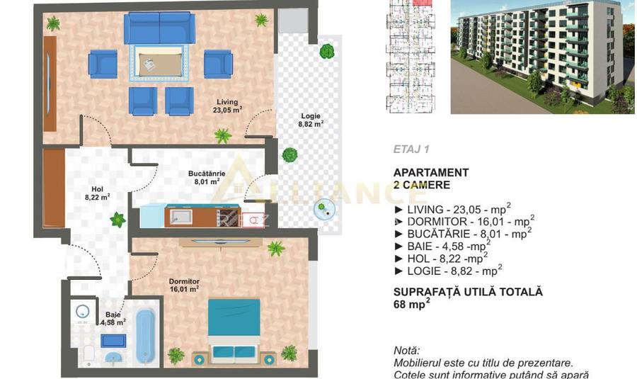 2 CAMERE -68 MP | Ansamblu rezidential NOU | Metalurgiei - 3