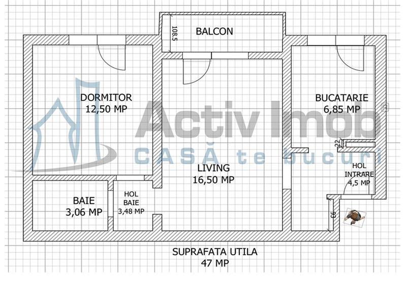 Apartament cu 2 camere decomandat, mobilat în Central