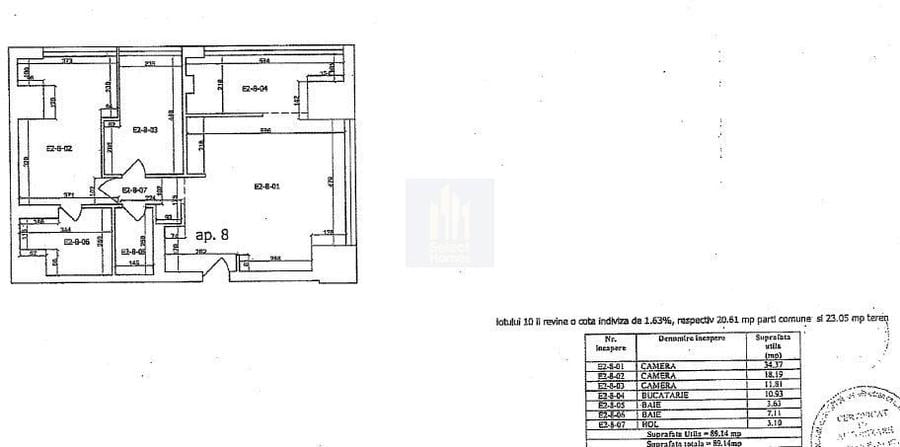 Apartament cu 3 camere semidecomandat în Eminescu