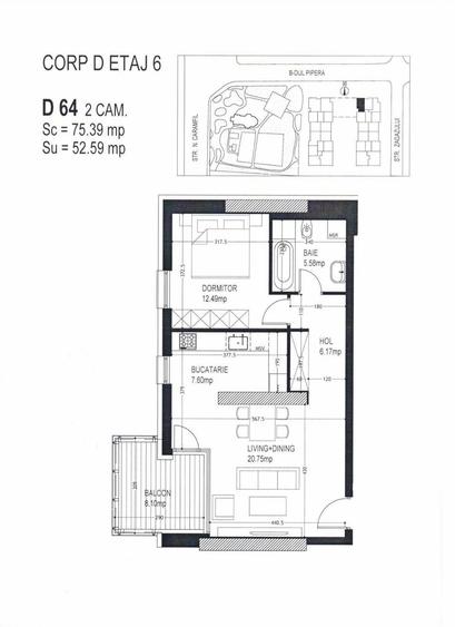 Apartament cu 2 camere în Primăverii