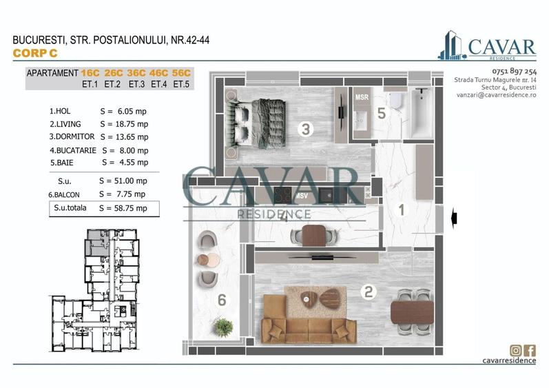 Proiect Nou Cavar Residence Postalionului 42-44 Finalizat - 17
