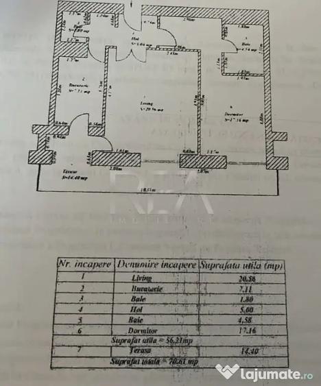 Apartament cu 2 camere decomandat în Văcăresti