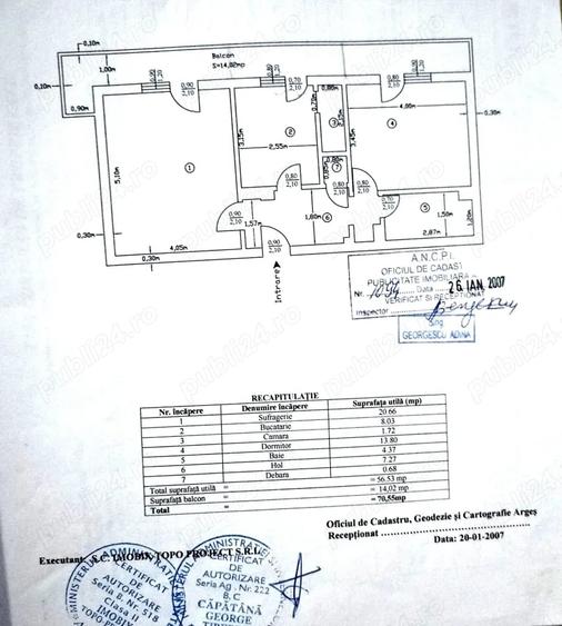 Apartament cu 2 camere decomandat în Războieni