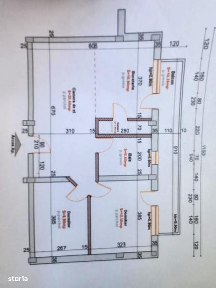 Apartament cu 3 camere semidecomandat în Luna
