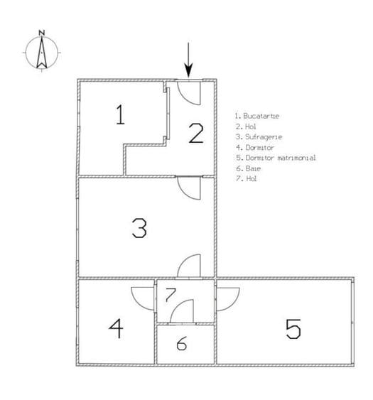 Apartament cu 3 camere semidecomandat, mobilat în Titan