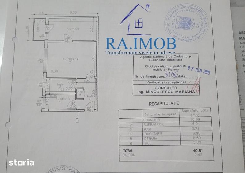 Apartament cu 2 camere nedecomandat în Malu Roșu