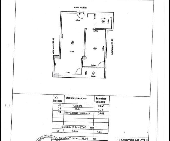 Apartament cu 2 camere semidecomandat în Tomis Nord