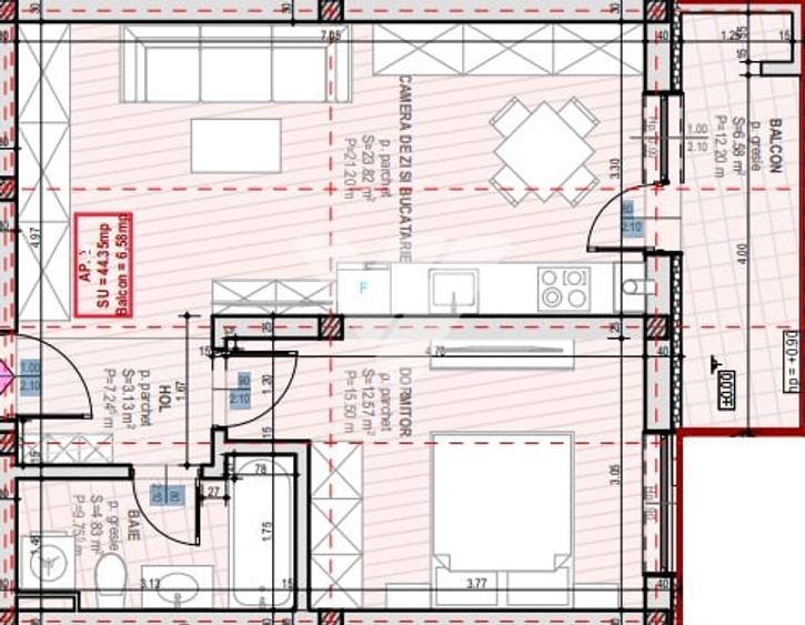 Apartament cu 2 camere decomandat în Șelimbăr