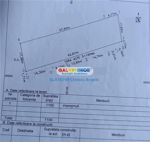 Teren Construcții intravilan de 1100 mp, în Ghimpați