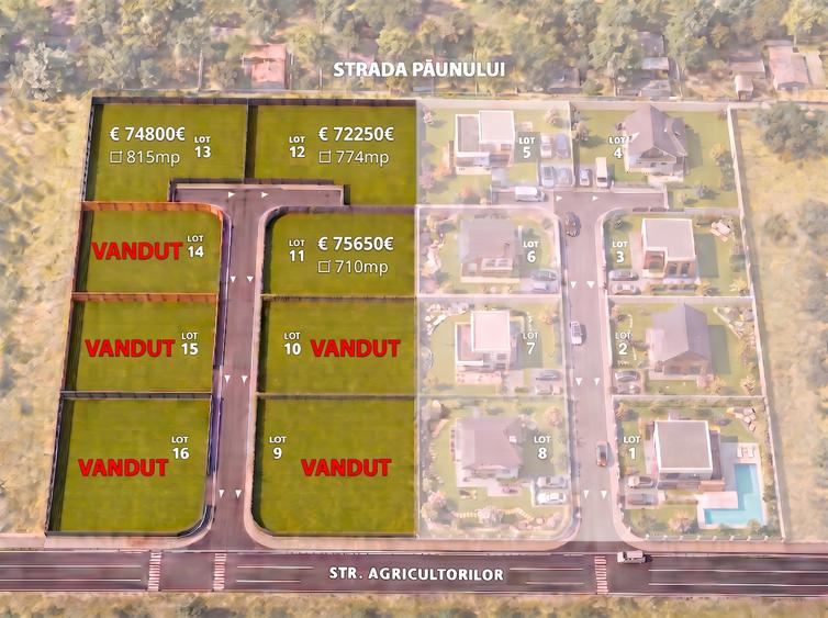 Teren Construcții intravilan de 774 mp, în Buftea