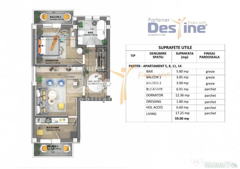 Apartamente noi Visan, predare mai 2026, pret 1.350 + TV - 7
