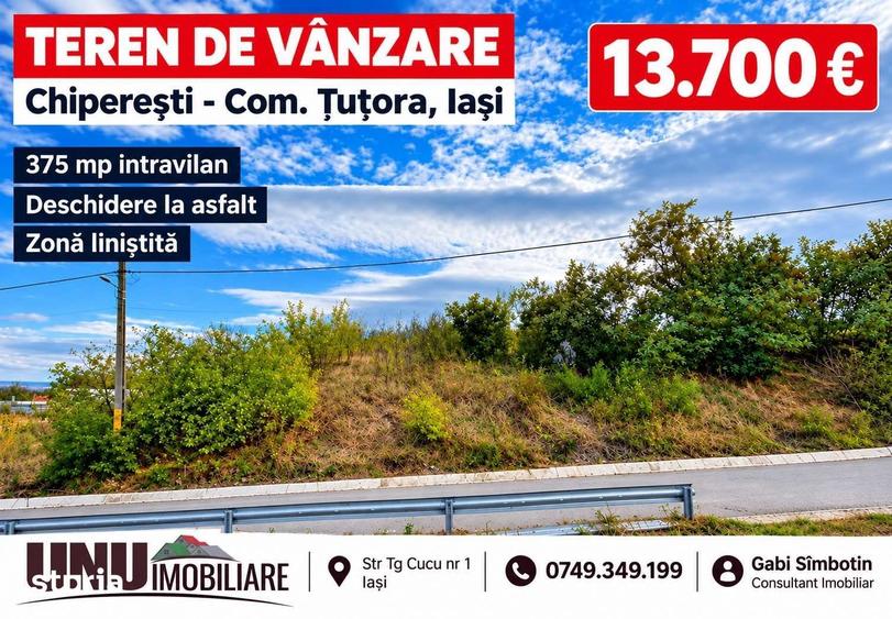 Teren de 375 mp, în Tomești