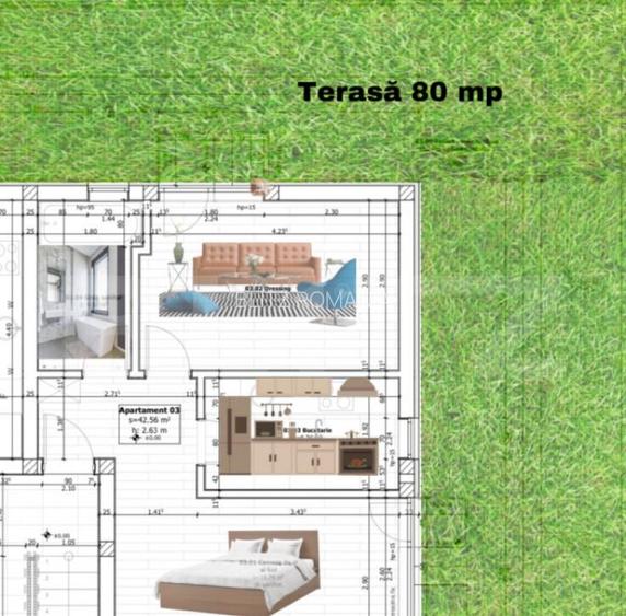 Apartament 2 camere + Gradina 80 mp, Ciarda Rosie Apartament 2 camere + Gradina 80 mp, Ciarda Rosie