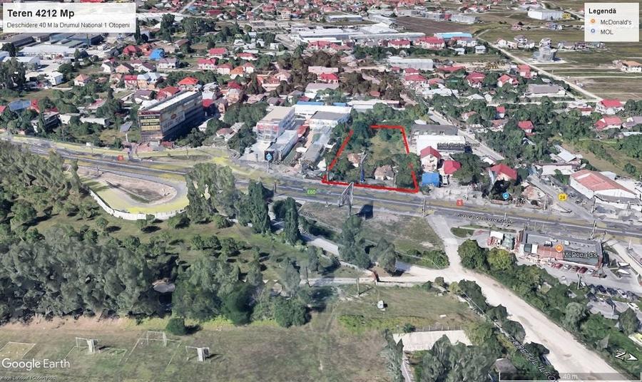Teren de inchiriat Otopeni – 4212 mp cu deschidere 50 m la DN1 - 6
