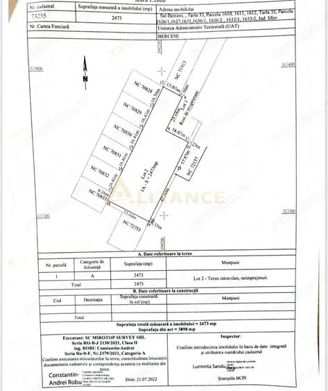 Teren 2473 mp Berceni | Autorizatie 9 case | Investitie excelenta - 1