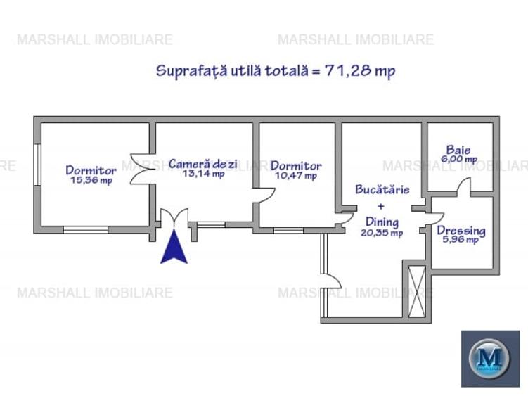 Casa cu 3 camere de vanzare, zona Central, 71.28 mp #15890 - 13