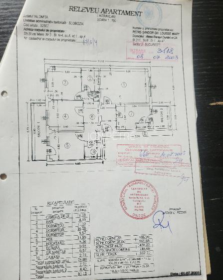 Apartament 4 camere etaj 1 Mobilat central