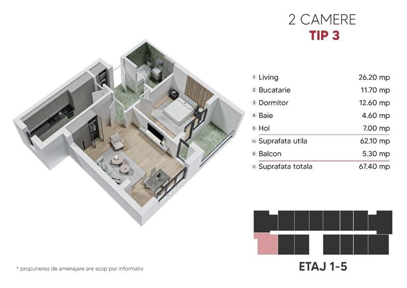 Oferta! Apartament cu 2 camere exceptional aproape de metrou (15 minute) - 10