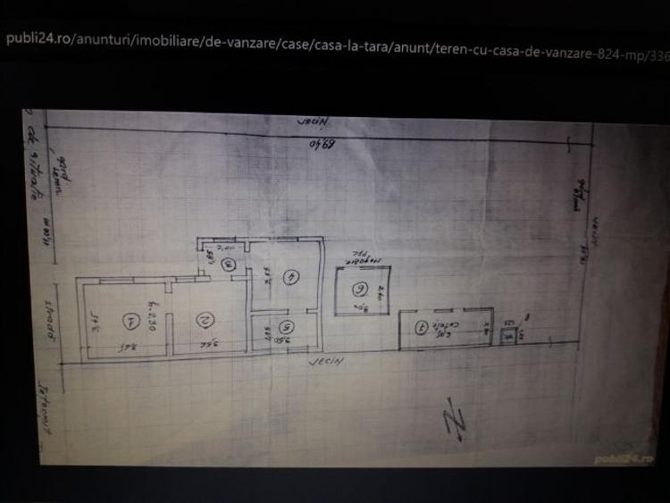 Teren cu casa suprafata totala 824 mp  - 4