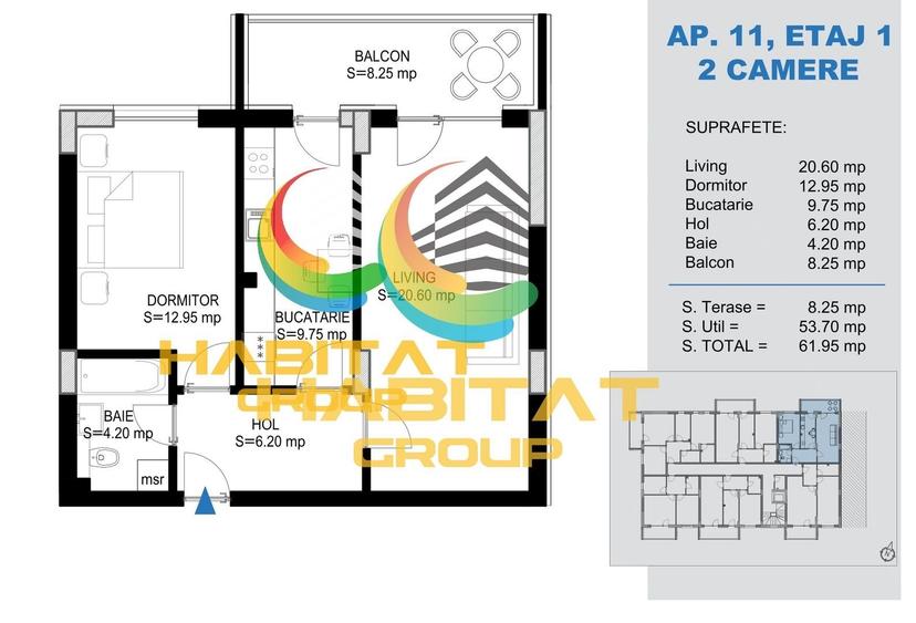 Theodor Pallady - 2 camere, 61.95 mp, metrou Nicolae Teclu - 6
