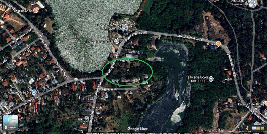 Buftea, Palatul Stirbey, teren intravilan, 2186 mp, vedere catre lac, - 6