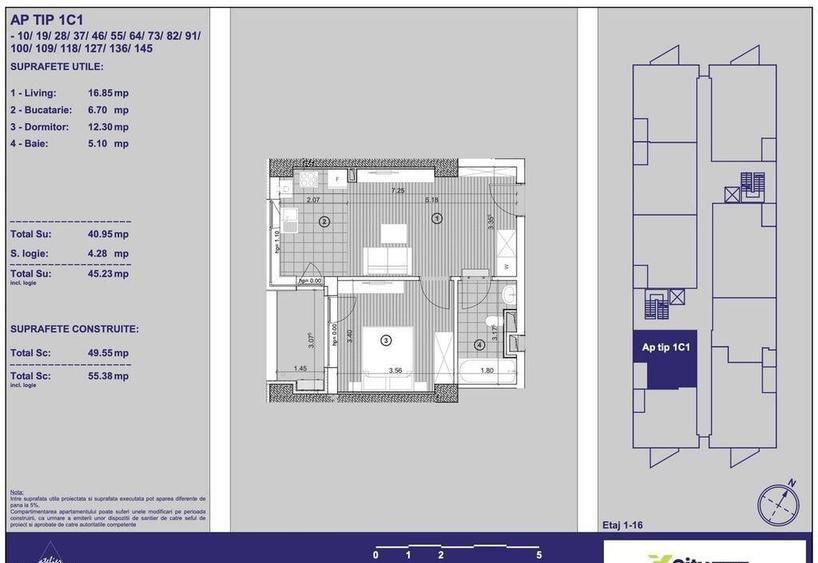 Apartament cu 2 camere in X-city Towers Direct de la dezv... - 5