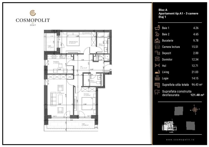 Apartament 3 camere Cosmopolit Zenit | Răcădău - 5
