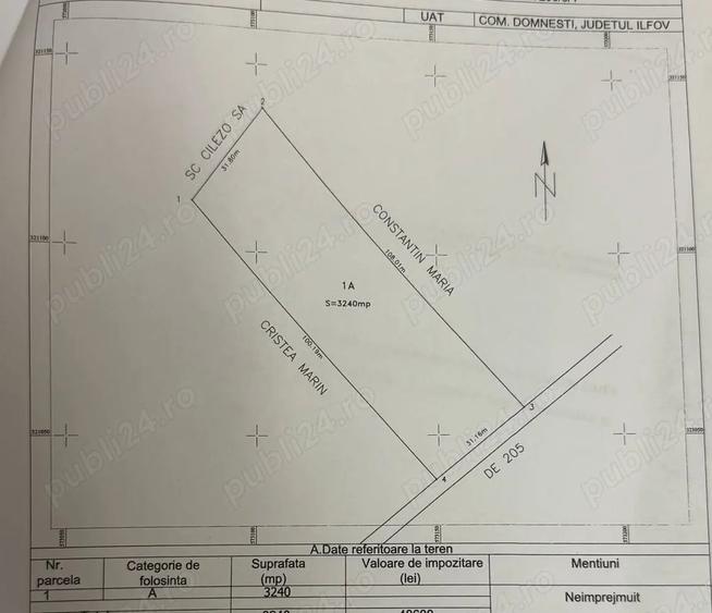 Teren de 3240 mp, în Țegheș