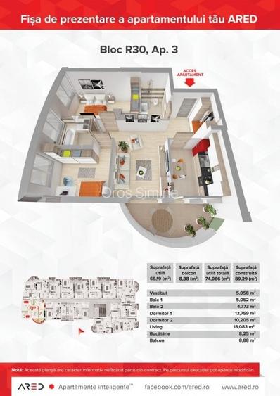Apartament cu 3 camere decomandat în Decebal