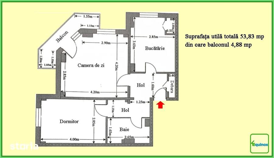 Apartament cu 2 camere în Republicii