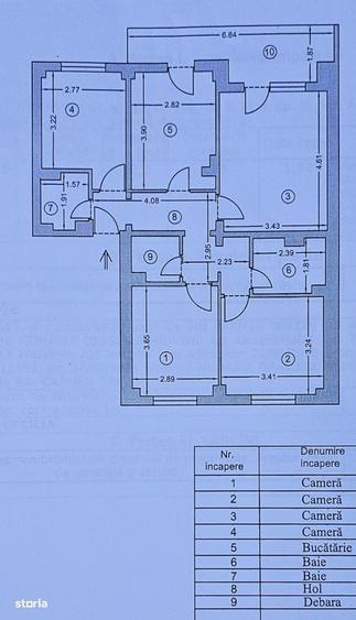 Apartament cu 4 camere decomandat în Central
