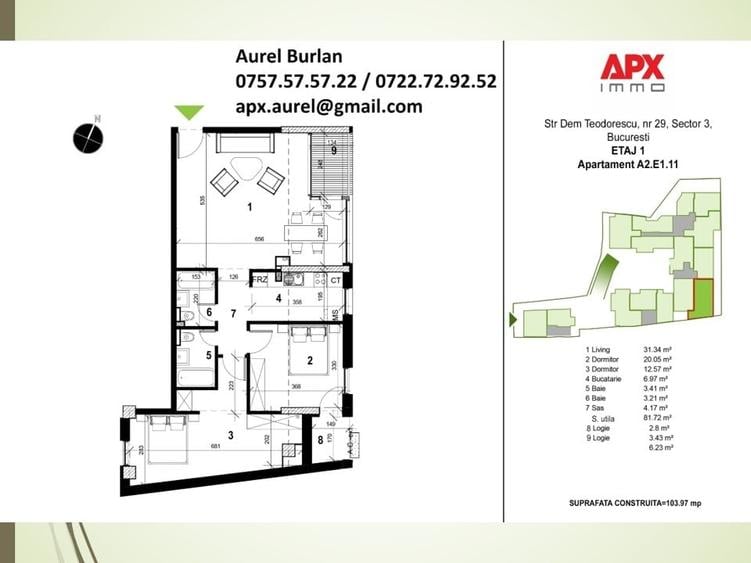 Decebal, Piata Alba Iulia, imobil 2026 de 4 etaje, lift, ct, parcare, acte - 4