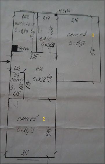 Apartament 2 camere decomandat 45 mp + beci, centrala proprie Campia Turzii - 1