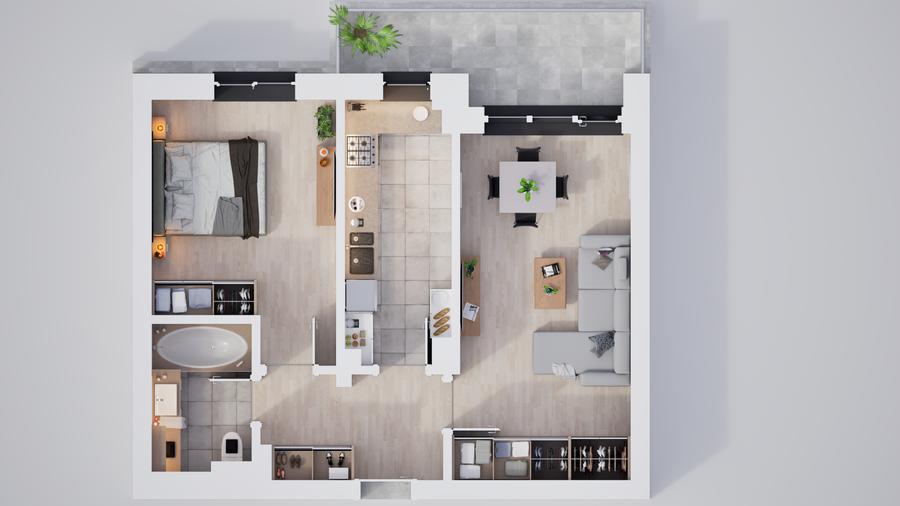 Apartament ideal de 2 camere, parcare subterană și verdeață din plin - 10